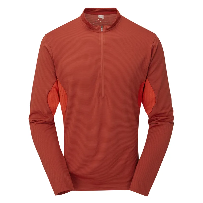 Rab Mens Sonic Ultra Zip T-Shirt - Red Clay-Firecracker